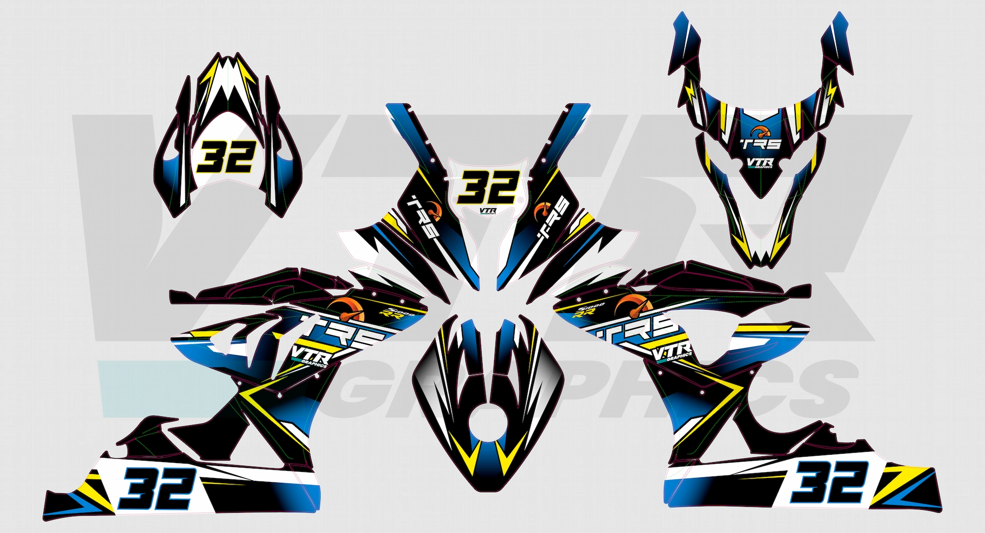 BMW S1000RR full custom race livery — design in progress by VTR Graphics